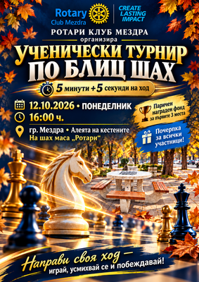 Ученически турнир по блиц шах в Мездра