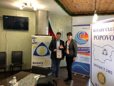Среща на ДГ Веселин Димитров с Ротари клуб Попово, март .2019