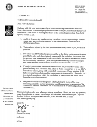 Report of the Nominating Committee Director in Zone 20